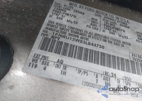 2003 Ford Expedition Xlt из США, поврежденный, VIN 1FMRU15W83LB44750